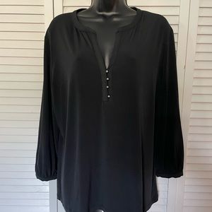 Black silky blouse